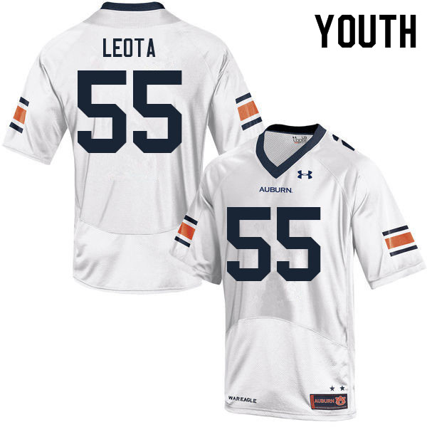 Youth #55 Eku Leota Auburn Tigers College Football Jerseys Sale-White